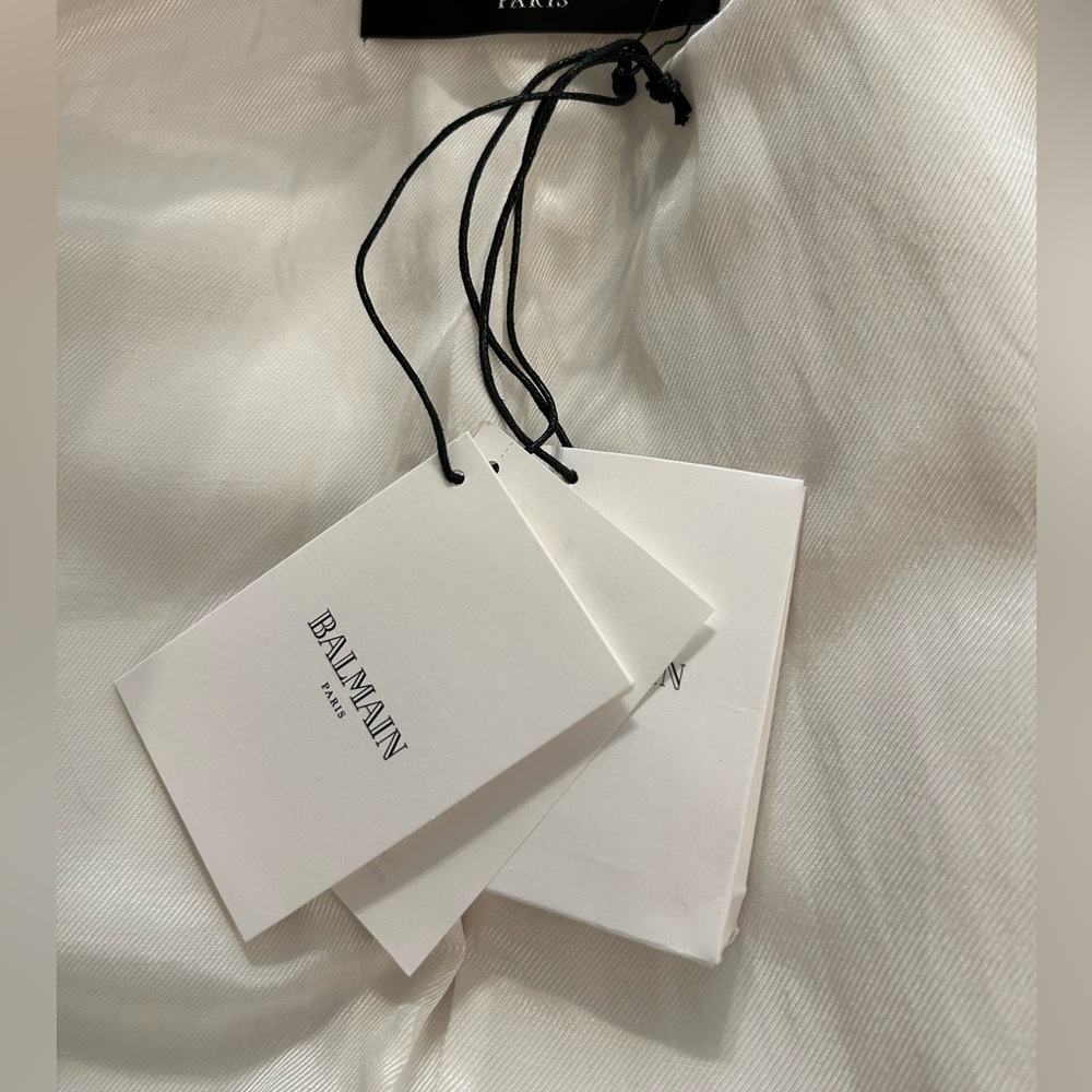 BALMAIN White Double-Breasted Wool Coat, size FR38 (US8) - Picture 6 of 12